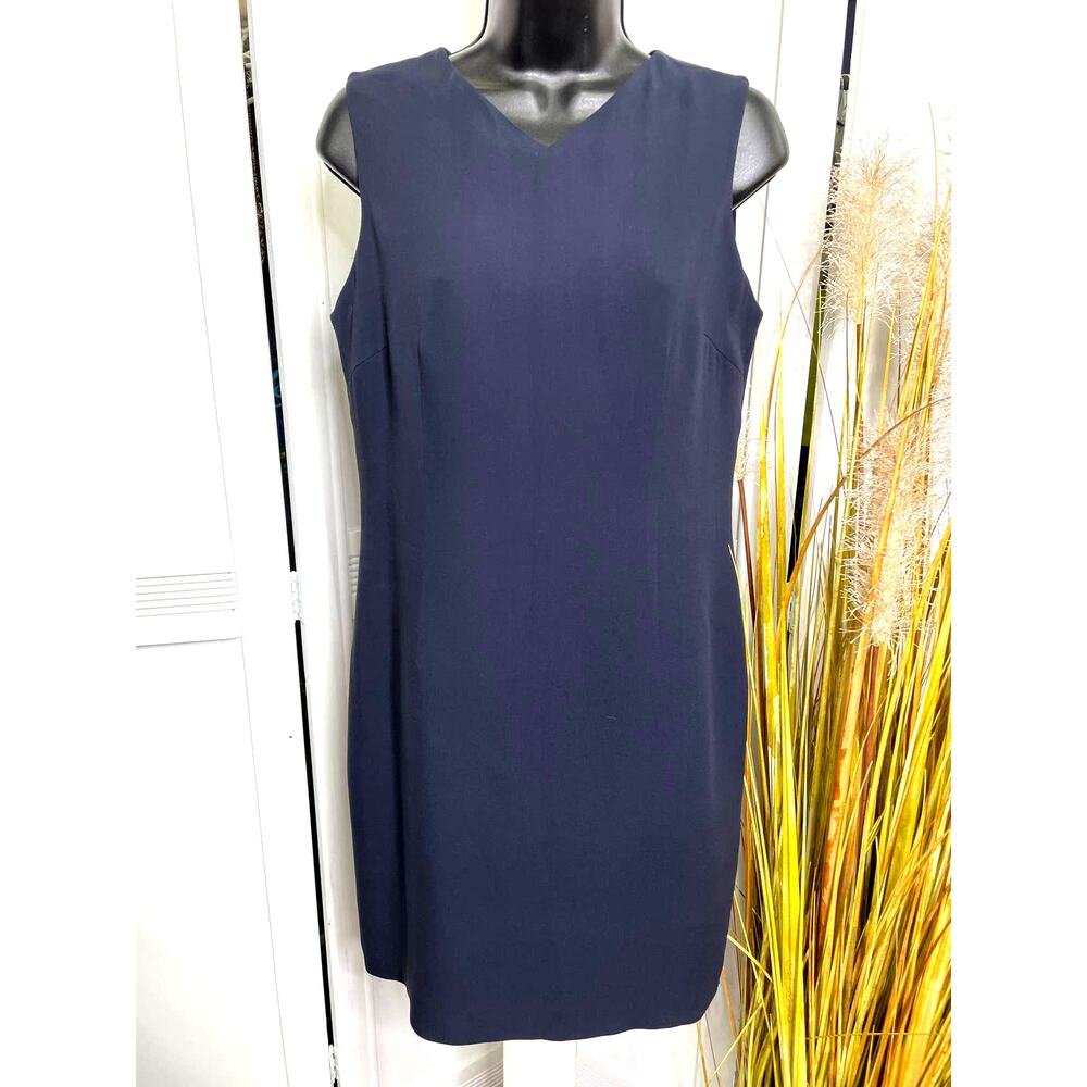 Talbots Pure Silk Navy Blue Sleeveless Dress Women's Size 8